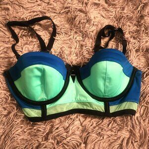 victorias secret 34b bra very sexy strapless blue and aqua teal
